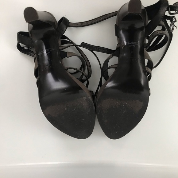 Jcrew Linen Army Green strapping heel with studs. - Picture 4 of 5